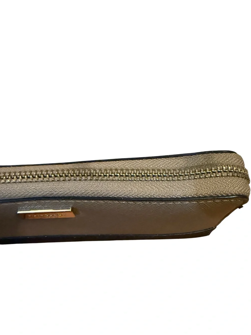 Kate Spade Two-Tone Zip Around Wallet — Taupe & Black